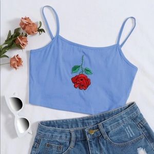 Embroidered blue SHEIN cami size L